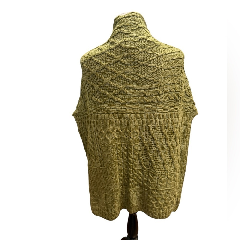 Connemara Knitwear Sweater Merino Wool Chunky Knit Fisherman Shawl Wrap New - Picture 6 of 16